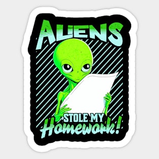 Aliens Stole My Homework! Sticker